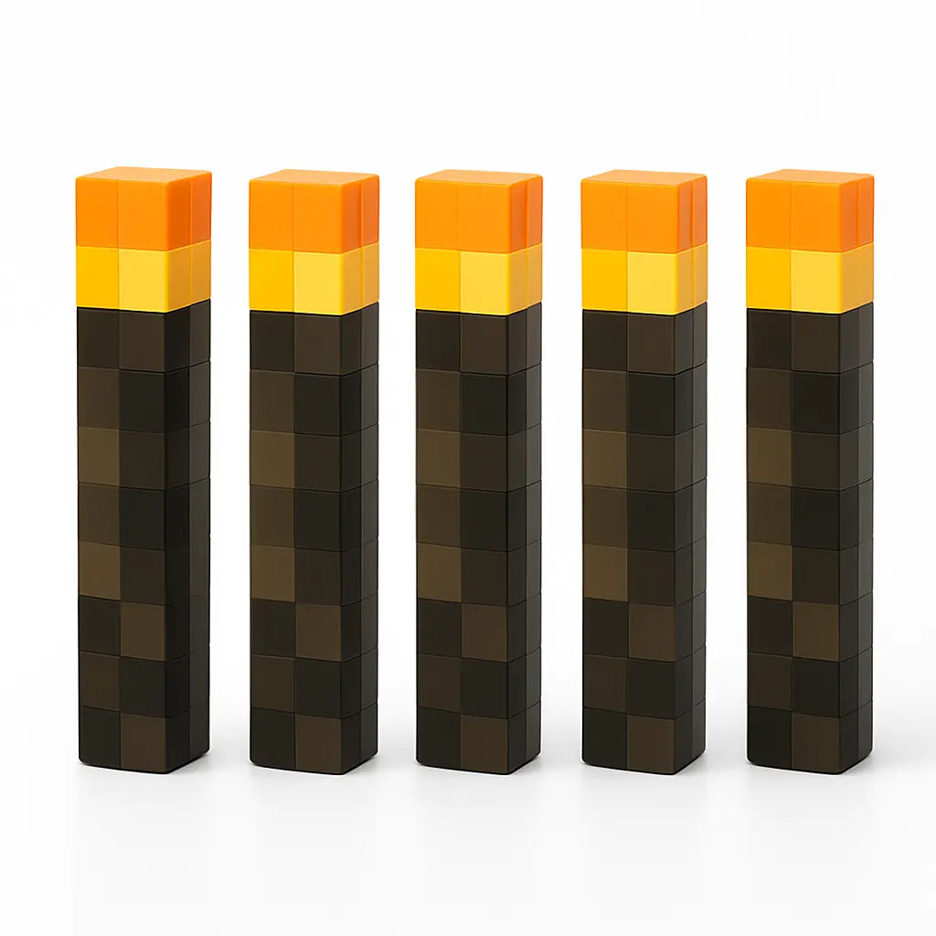 Upgraded Light-Up Wall Torch - Pixel Brownstone Torch Lamp - USB Pluggable Night Lamp - Hand Held or Wall Mount Lighting Torch