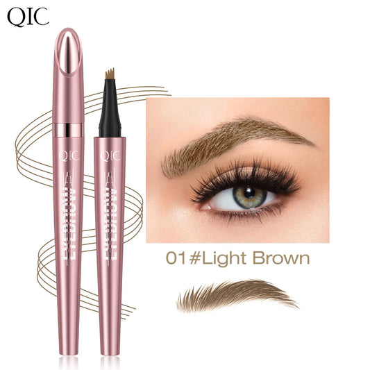 Waterproof Micro-Fork Eyebrow Pencil, Long-Lasting Brow Pen for Natural Hair-Like Strokes, Smudge-Proof Makeup Tool for Daily Use & Soft Glam