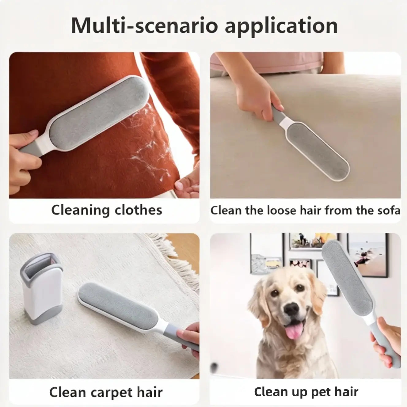 Multi-Functional Electrostatic Lint Brush with Double Sided Design for Furniture & Pet Hair Removal - Reusable & Self-Cleaning Tool for Clothes, Sofa, Carpet & Bed