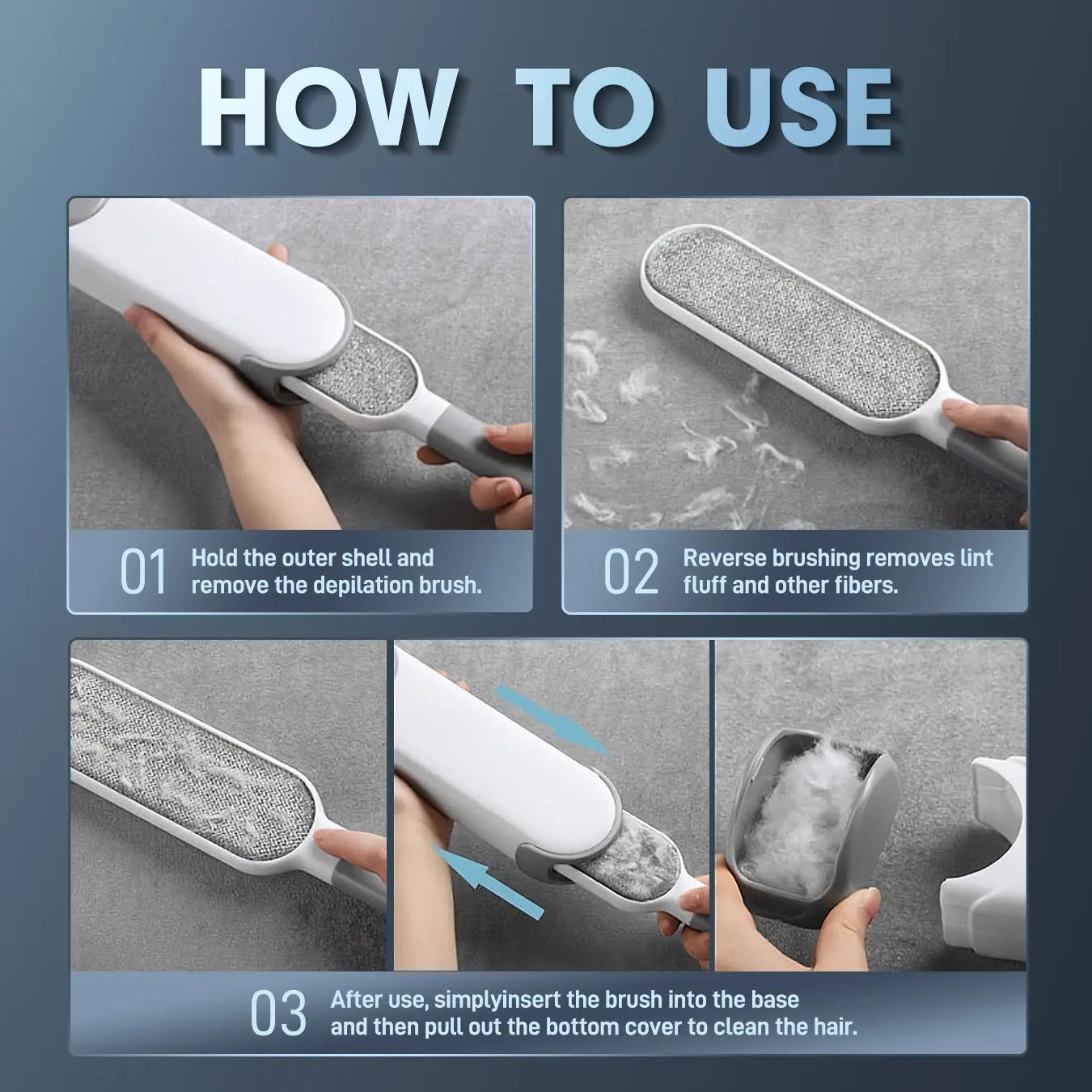 Multi-Functional Electrostatic Lint Brush with Double Sided Design for Furniture & Pet Hair Removal - Reusable & Self-Cleaning Tool for Clothes, Sofa, Carpet & Bed