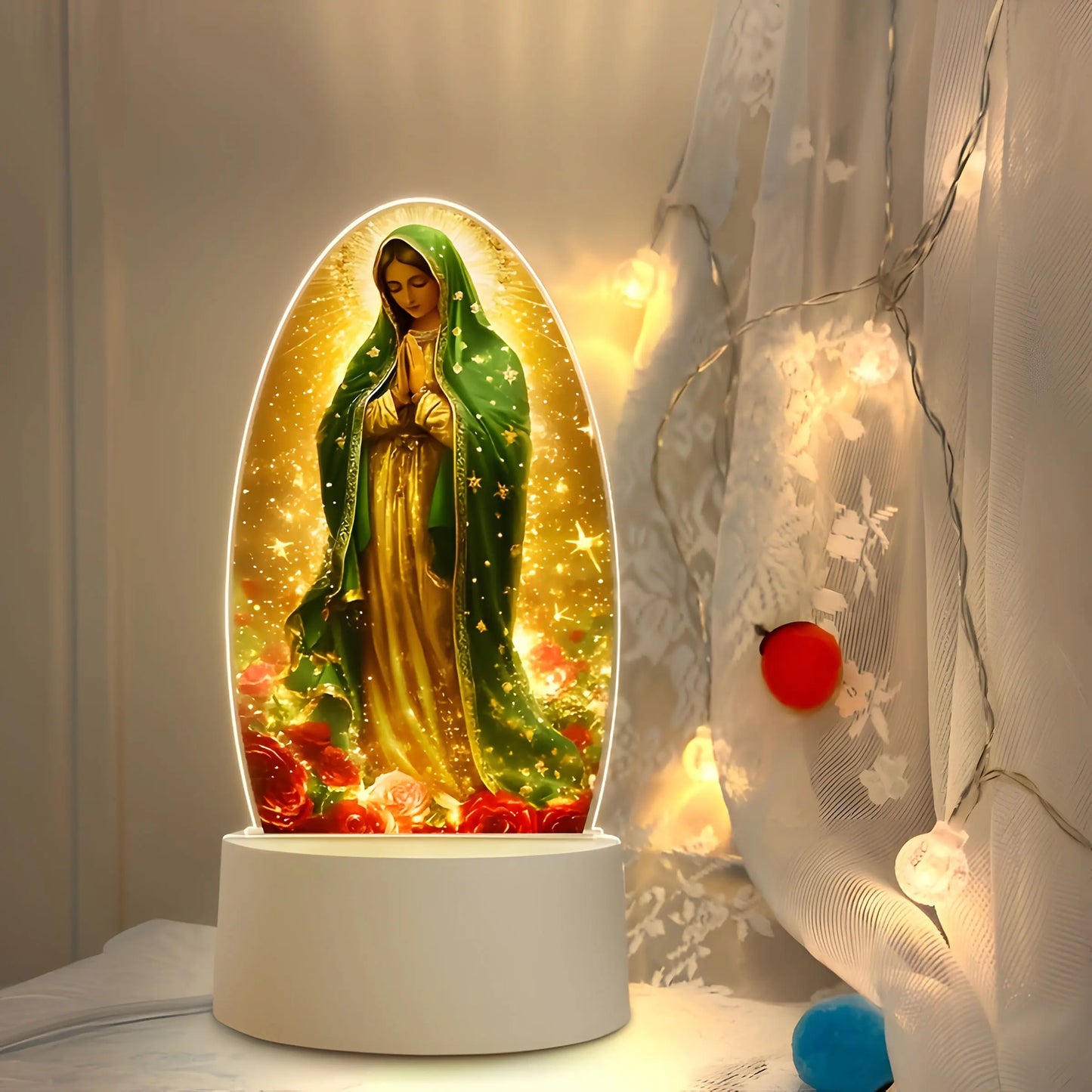 Guadalupe Virgin Prayer Lamp, Usb-Powered Warm Light for Religious Home Decor, Baptism and Spiritual Atmosphere #GLOBAL PICKS
