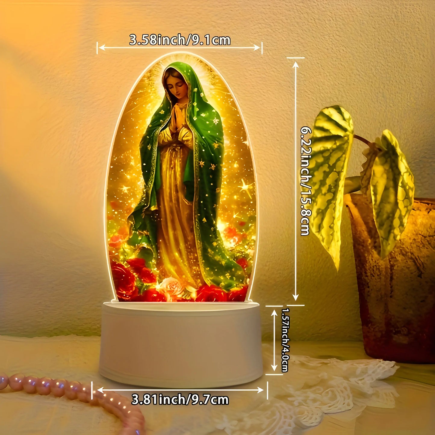 Guadalupe Virgin Prayer Lamp, Usb-Powered Warm Light for Religious Home Decor, Baptism and Spiritual Atmosphere #GLOBAL PICKS