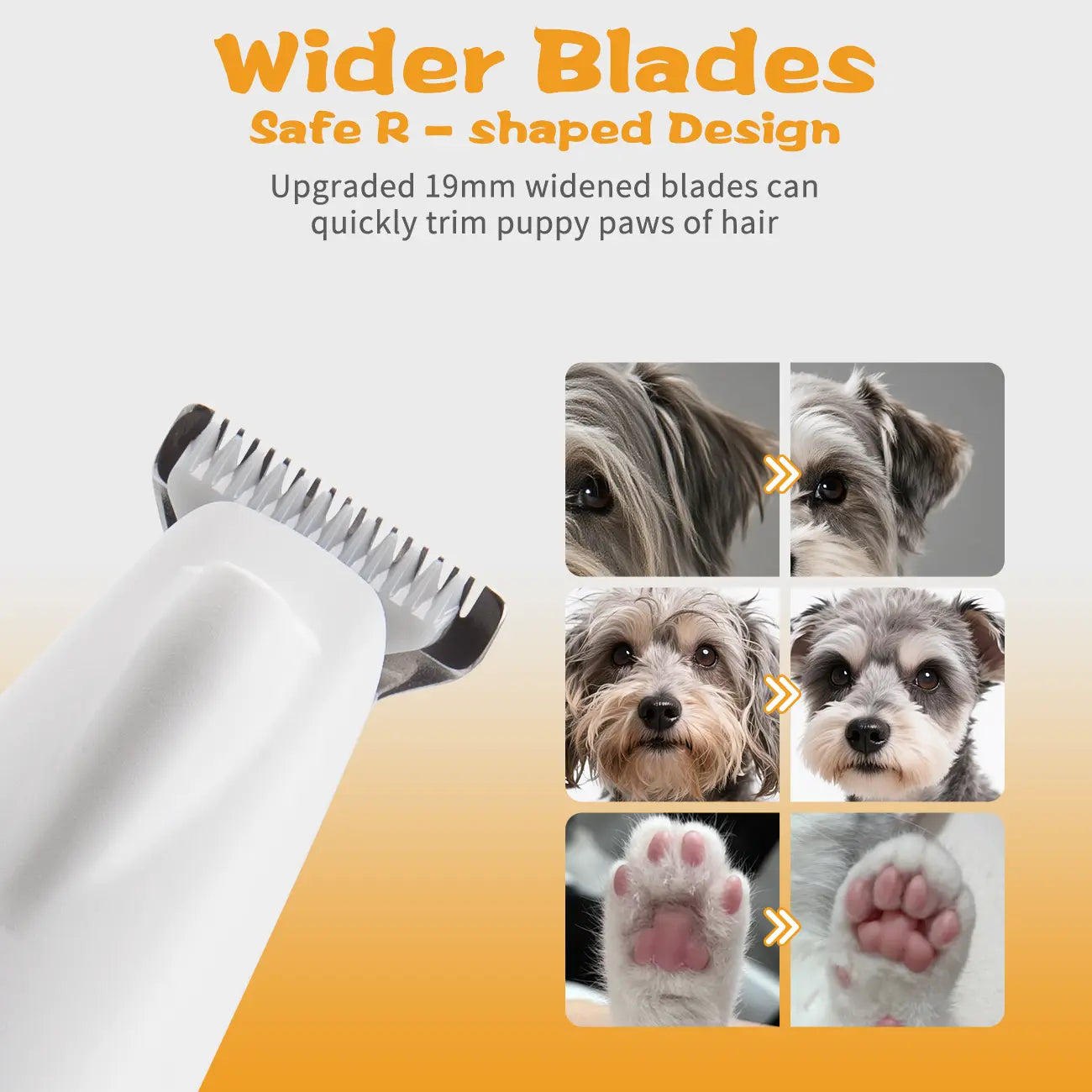 Rechargeable Pet Dog Cat Hair Trimmer Kit, Pet Paw Trimmer, Cordless Quiet Dog Trimmer for Grooming with LED Light, Small Dog Grooming Clippers for Dogs & Cats, Pet Grooming Tool,Waterproof, Low Noise Pet Shaver