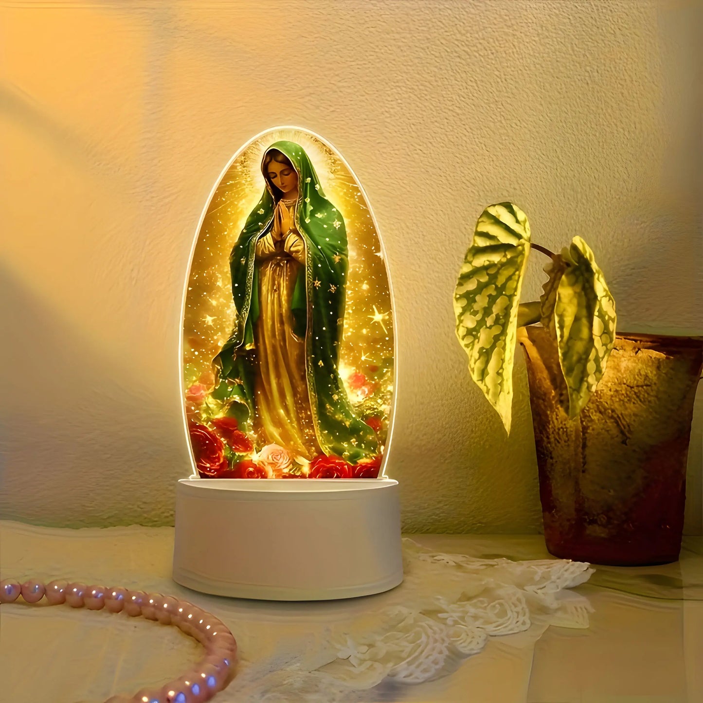 Guadalupe Virgin Prayer Lamp, Usb-Powered Warm Light for Religious Home Decor, Baptism and Spiritual Atmosphere #GLOBAL PICKS